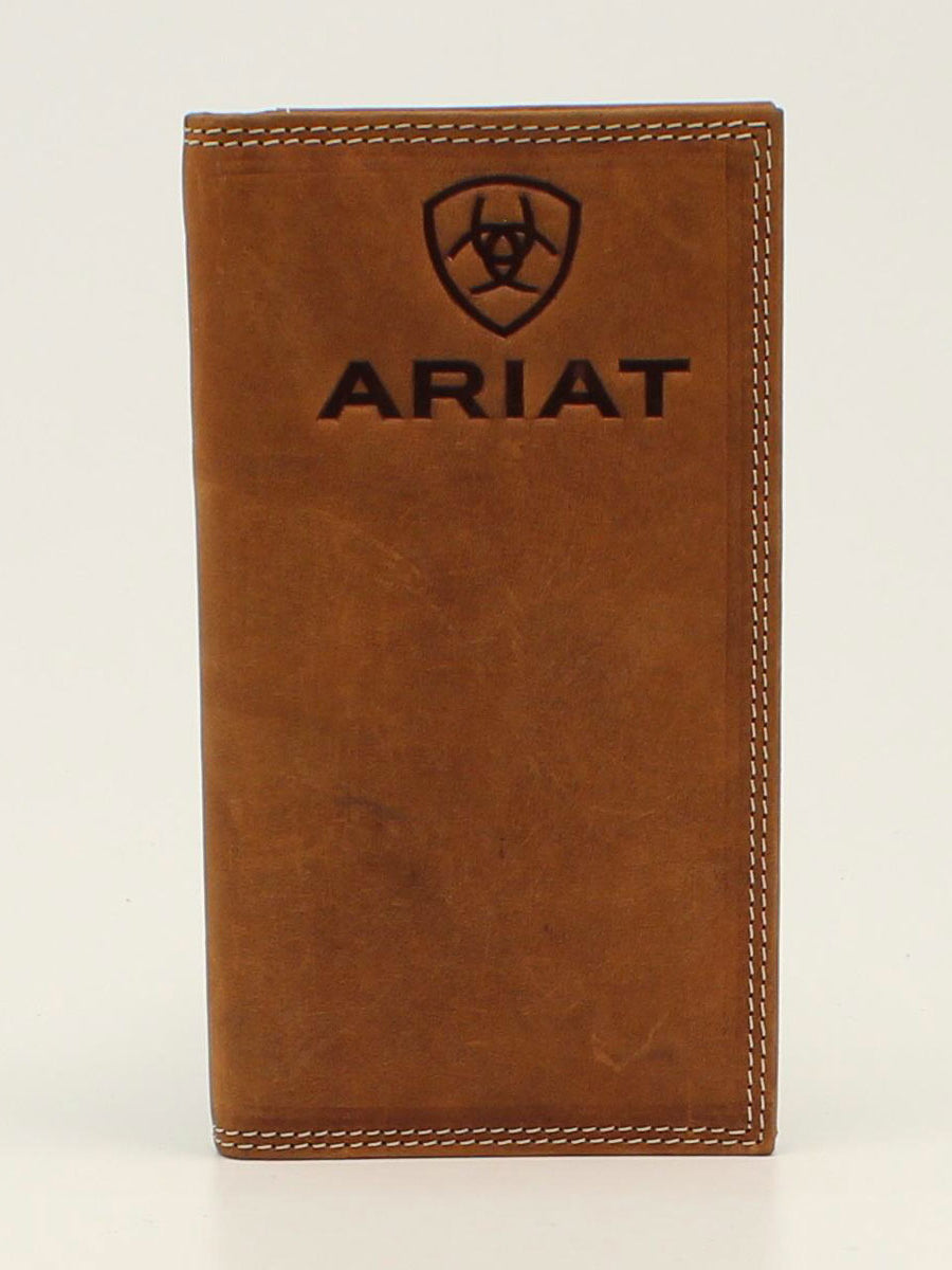 Ariat A3548044 Rodeo Embossed Logo Wallet / Checkbook Front View