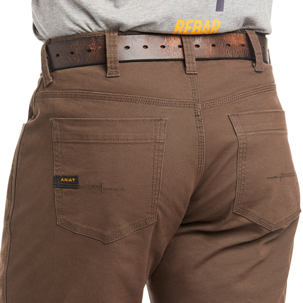 Ariat 10034622 Rebar M4 Low Rise DuraStretch Made Tough Stackable Straight Leg Pant, Brown
