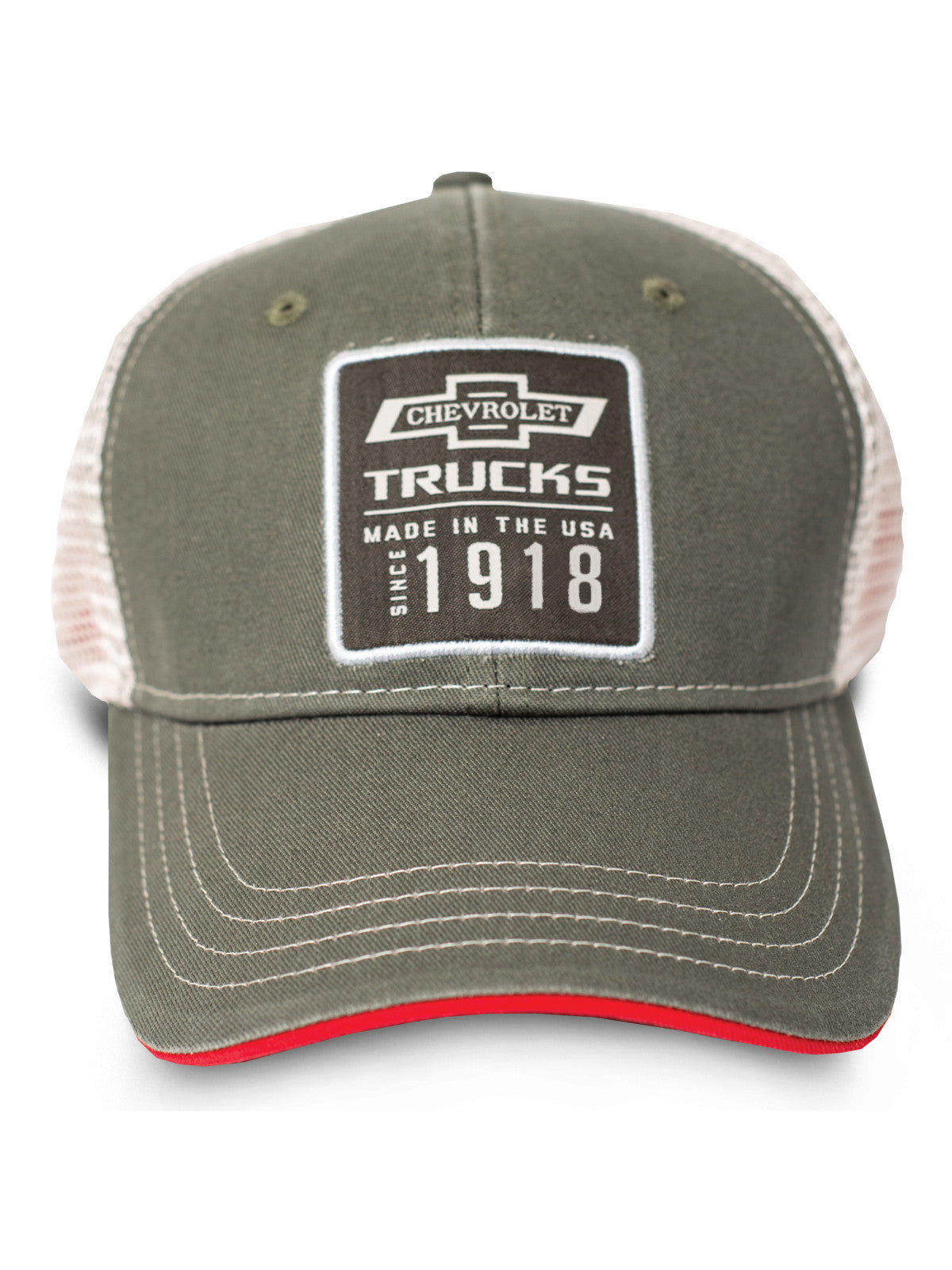 Buck Wear 9131 Chevy Shop Logo Cap in Olive Front View