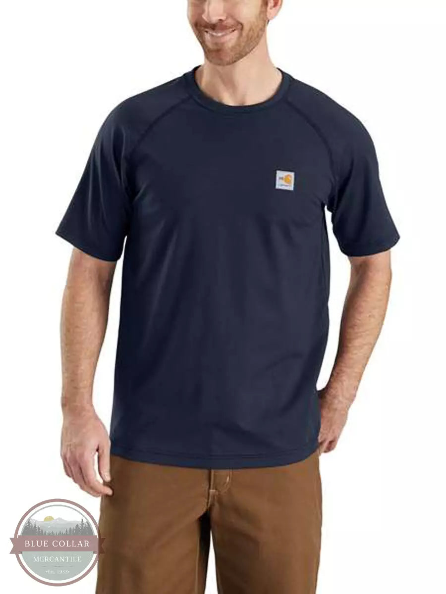 Carhartt 102903 Flame Resistant Force Cotton Short Sleeve T-Shirt Navy Front View