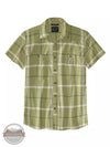 Carhartt 105701 Rugged Flex Relaxed Fit Lightweight Short Sleeve Button Down Work Shirt Green Olive Front View