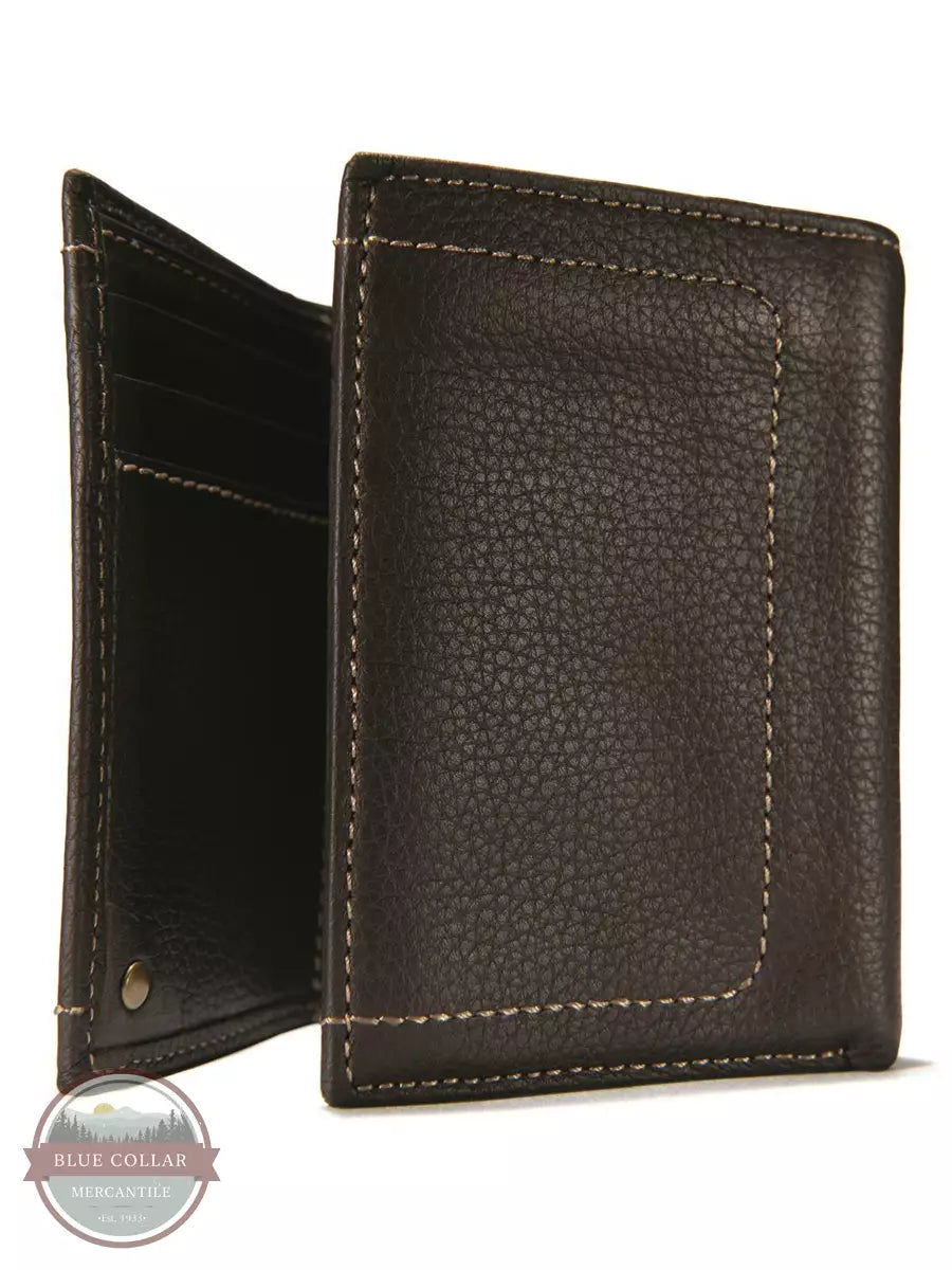 Carhartt B0000209-201 Nubuck Pebble Tri-fold Wallet in Brown Back View