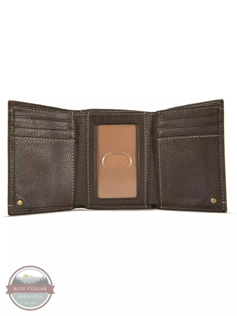 Carhartt B0000209-201 Nubuck Pebble Tri-fold Wallet in Brown Inside View