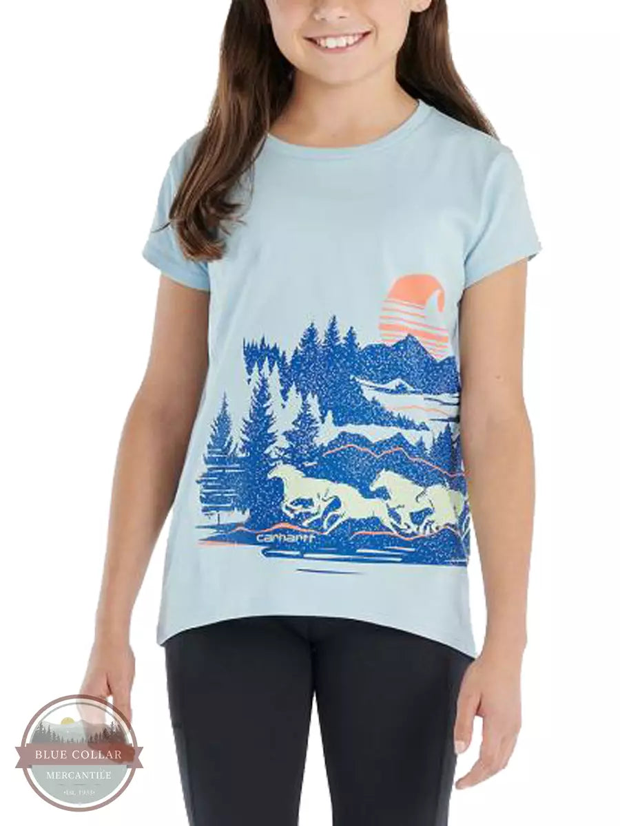 Carhartt CA9935-B410 Make Your Own Trail Short Sleeve T-Shirt in Angel Falls Front View