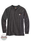 Carhartt K128 Loose Fit Heavyweight Long Sleeve Pocket Henley T-Shirt Carbon Heather Front View