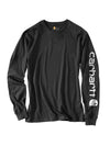 Carhartt K231 Loose Fit Heavyweight Long Sleeve Logo Sleeve Graphic T-Shirt Basic Colors Black
