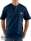 Carhartt K84 Loose Fit Heavyweight Short Sleeve Pocket Henley T-Shirt Navy Front View