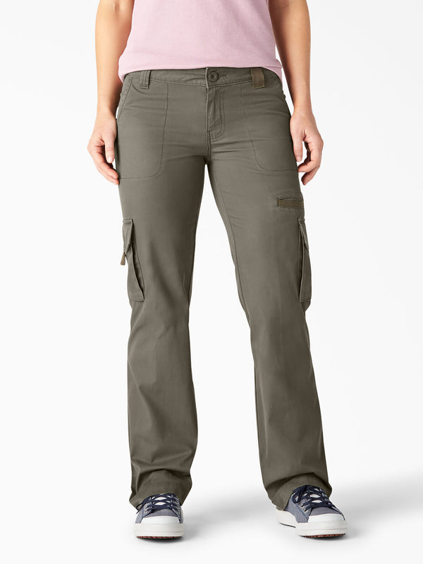 Dickies FP777RGE Relaxed Fit Cargo Pants in Leaf Green Front View