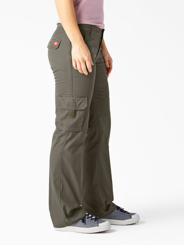 Dickies FP777RGE Relaxed Fit Cargo Pants in Leaf Green Side View