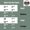 Outback Trading Co. 1480 BLK Kodiak Oilskin Black Hat size chart