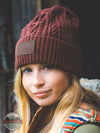 Hooey 2052 Leather Patch Beanie Maroon Life View