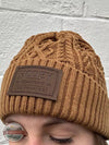 Hooey 2052 Leather Patch Beanie Tan Life View