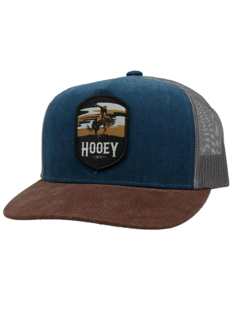 Hooey 2144T-BLCH Cheyenne Cap in Blue/Charcoal Profile View
