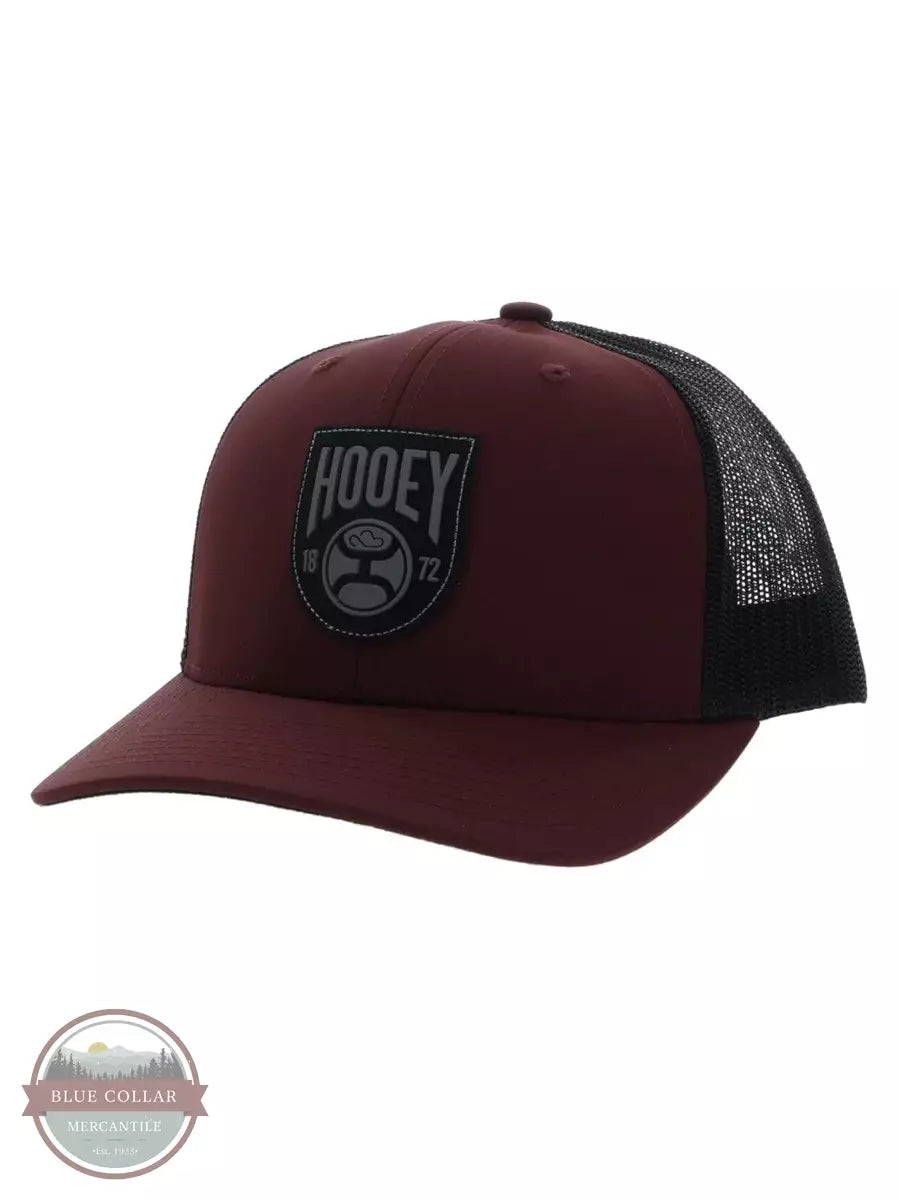 Hooey 2203T-MABK Bronx Snapback Cap in Maroon / Black Profile View
