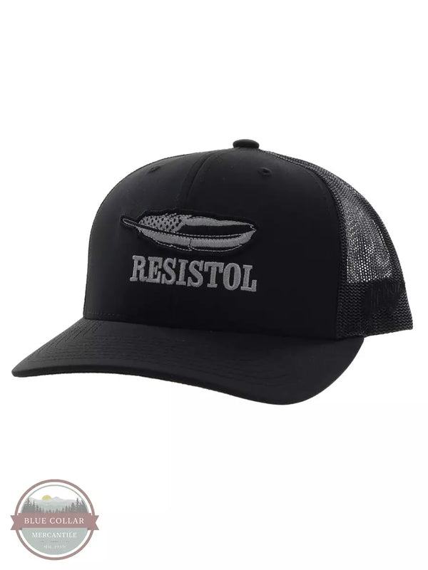 Hooey 2251T Resistol Cap with Feather Logo Black Profile View