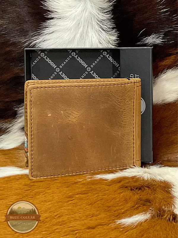 Hooey HBF013-TNSP Hooey Original Front Pocket Bi-Fold Wallet in Tan with Sunset Serape Print Back View
