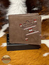 Hooey HBF014-BRRD Hooey Original Bi-Fold Wallet in Brown with Nomad Print Front View