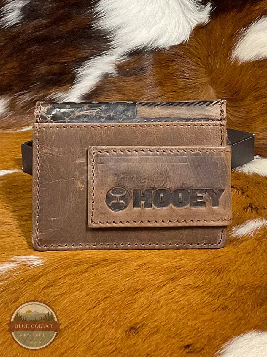Hooey HFW003-BRBK Liberty Roper Bi-Fold Wallet Money Clip Back View