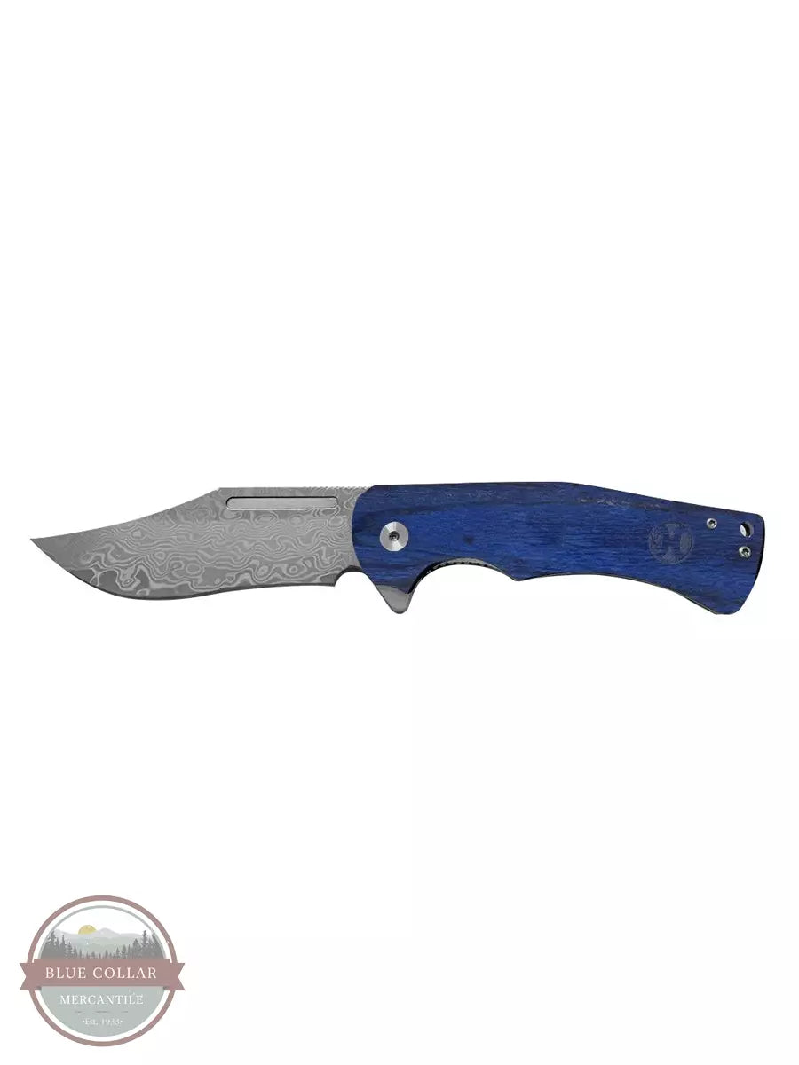 Hooey HK1003 Dyed Burlwood Clip Point Knife Open View