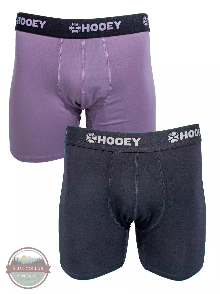 Hooey HU0 2-Pack Bamboo Boxer Briefs Mist/Black Front View