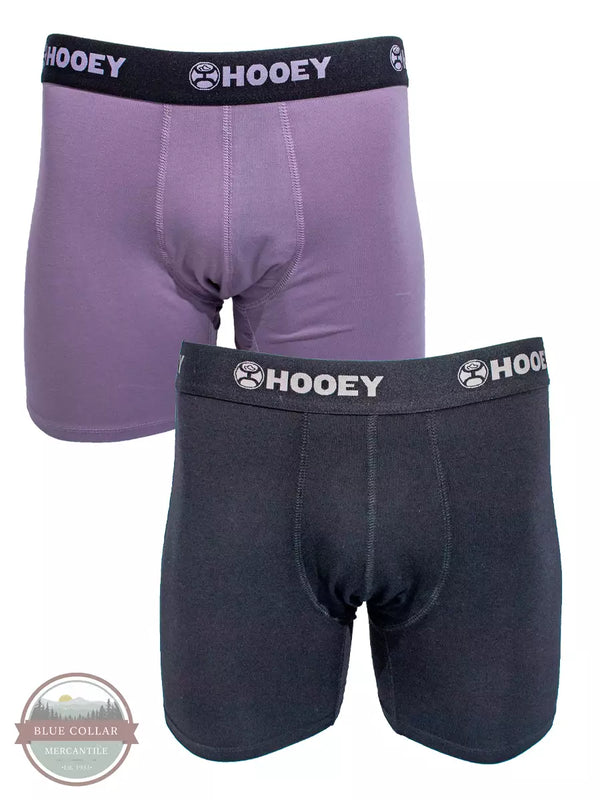 Hooey HU0 2-Pack Bamboo Boxer Briefs Mist/Black Front View