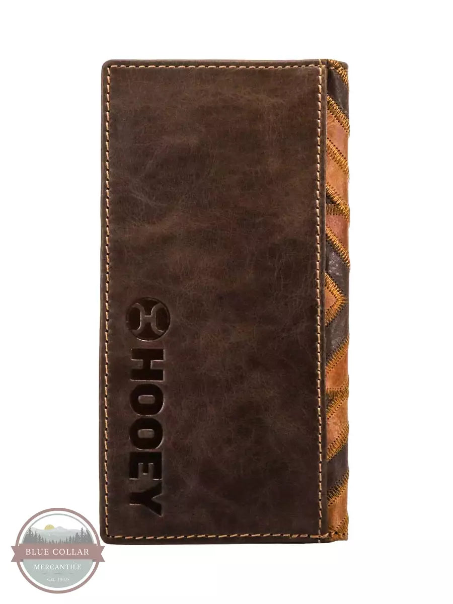 Hooey HW007-BRTQ Montezuma Rodeo Checkbook in Brown and Turquoise with Patchwork Back View