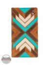 Hooey HW007-BRTQ Montezuma Rodeo Checkbook in Brown and Turquoise with Patchwork Front View