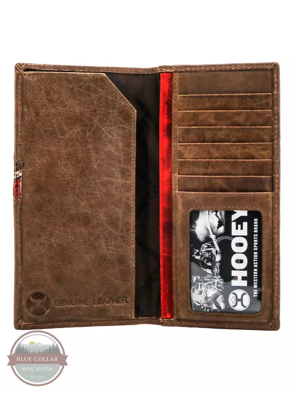 Hooey HW014-BRRD Hooey Original Checkbook in Brown with Nomad Print Inside View