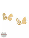 Joy Susan 335-195E Detailed Butterfly Stud Earrings Gold Front View