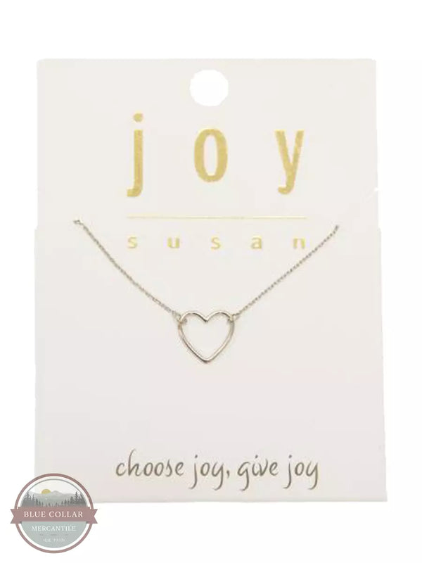 Joy Susan 342-58NS Heart Pendant Necklace in Silver Front View