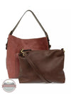 Joy Susan L8008 Classic Hobo Handbag with Crossbody Purse Dusty Raspberry/Brown Full View