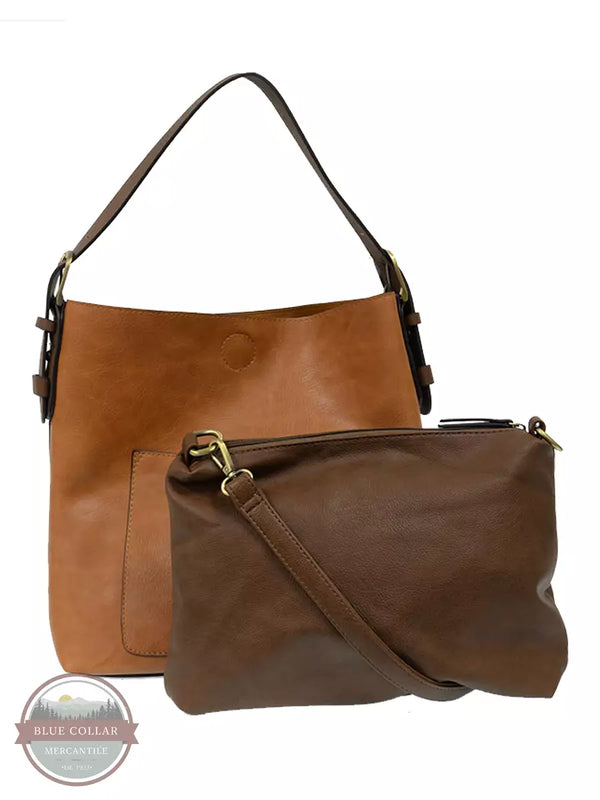 Joy Susan L8008 Classic Hobo Handbag with Crossbody Purse Hazelnut Coffee Front View
