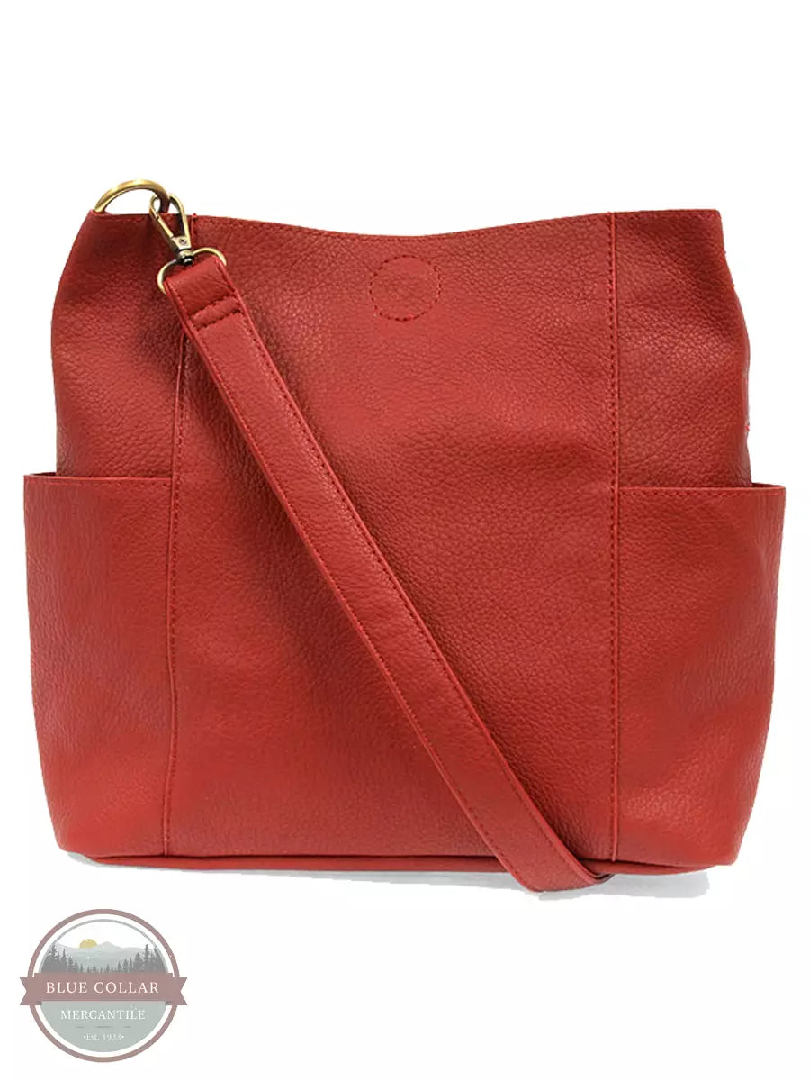 Joy Susan L8089 Kayleigh Side Pocket Bucket Bag with Crossbody Bag Red Front View