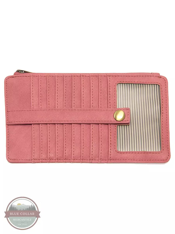 Joy Susan L8142 New Kara Distressed Wallet Pink Punc Front View