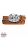 Justin 242CG Floral Leather Trophy Belt Front View