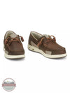 Justin GR100 Slip On Brown Angler Leather Boat Shoes Pair Profil eView