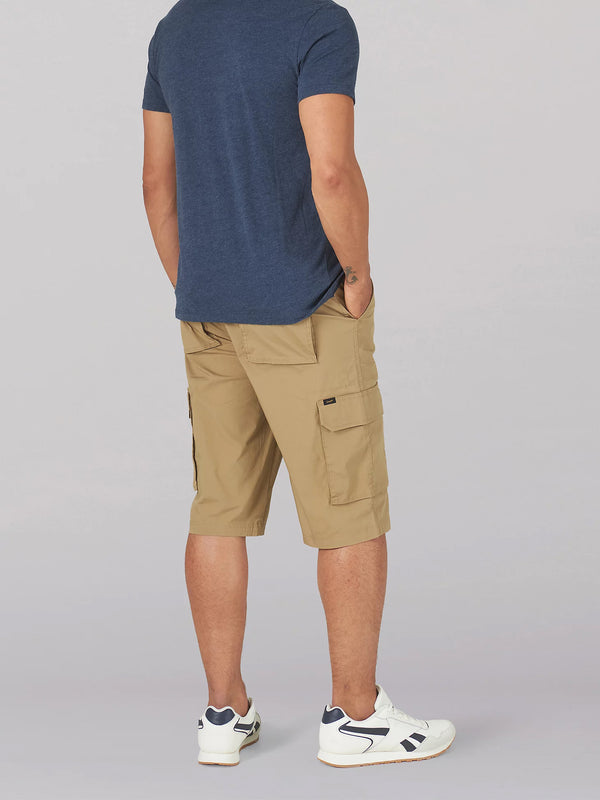 Lee 2314313 Extreme Motion Cameron Relaxed Cargo Shorts in KC Khaki Back View