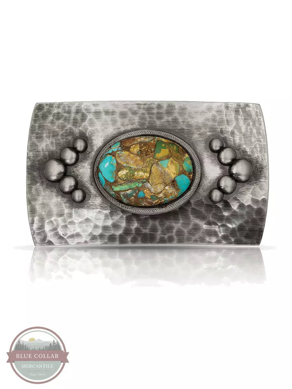 Montana Silversmiths 40407NBB-CT River Rock Cascade Turquoise Buckle Front View