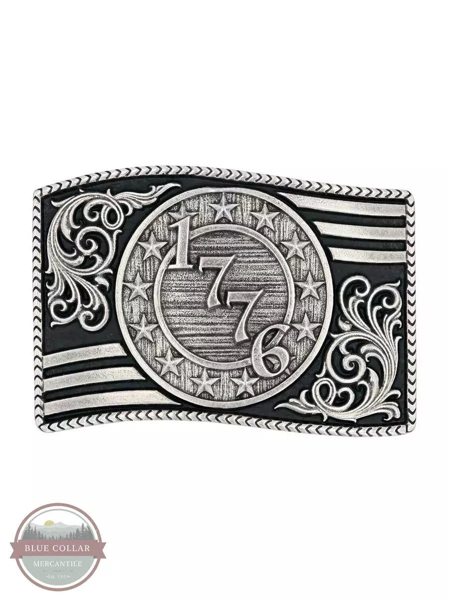 Montana Silversmiths A945 1776 Antiqued Attitude Buckle Front View