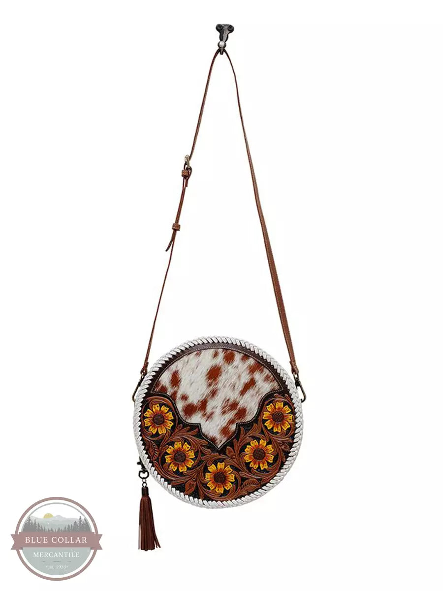 Myra Bag S-6534 Marigold Round Shoulder Bag Hanging View