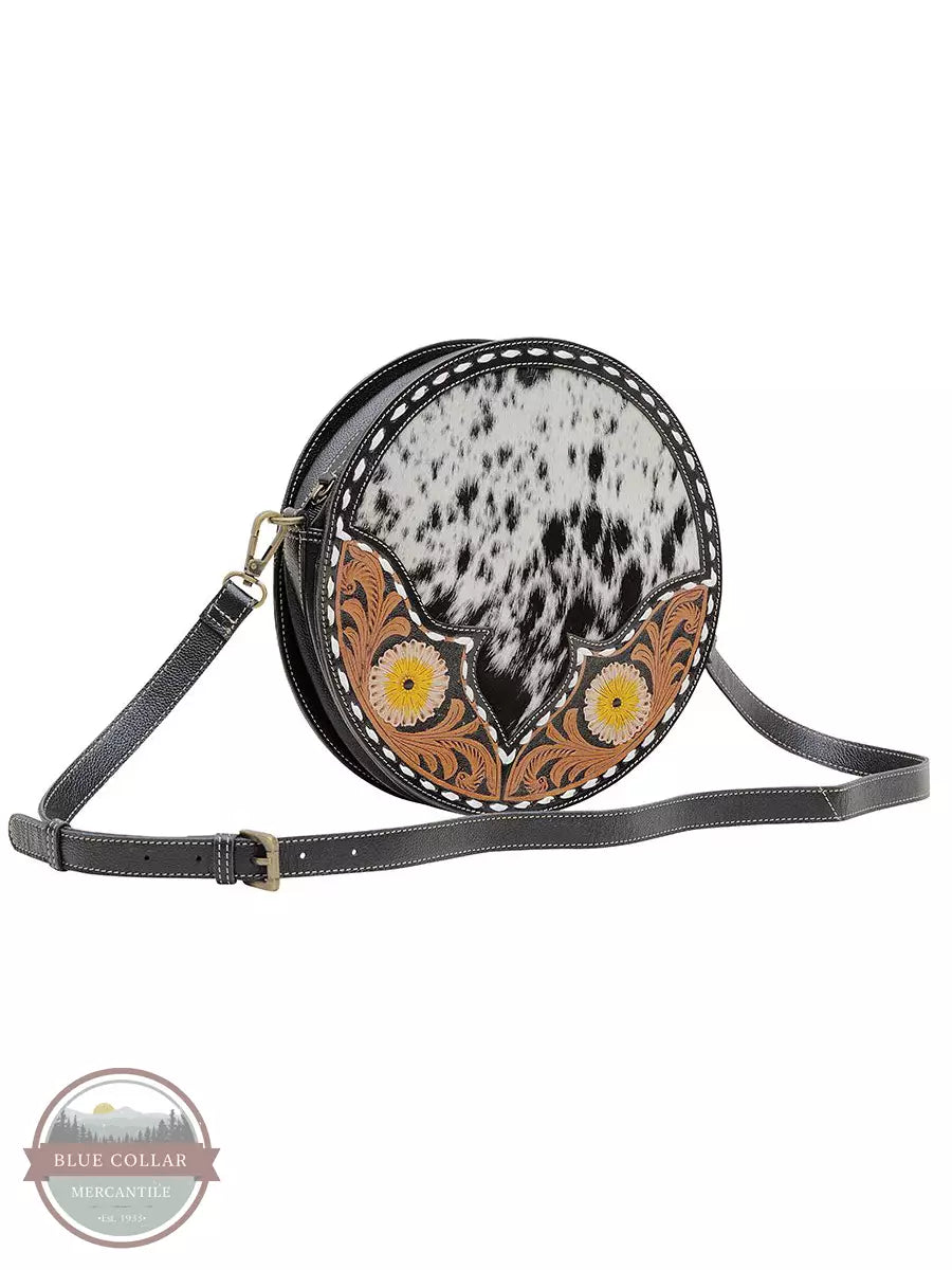 Myra Bag S-6537 Flax Blossom Round Shoulder Bag Front View