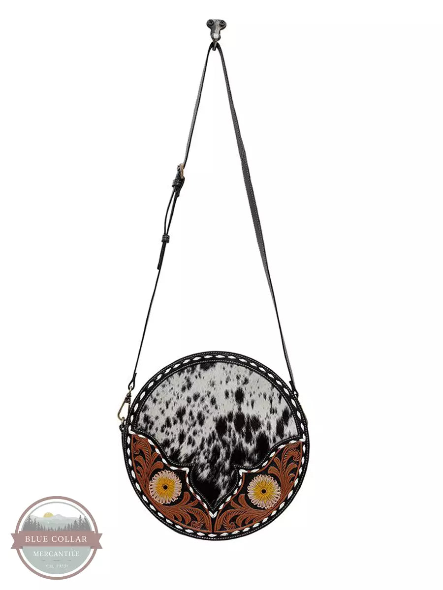 Myra Bag S-6537 Flax Blossom Round Shoulder Bag Hanging View