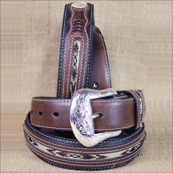 Nocona N2475701 Fabric Inset Center and Conchos Belt