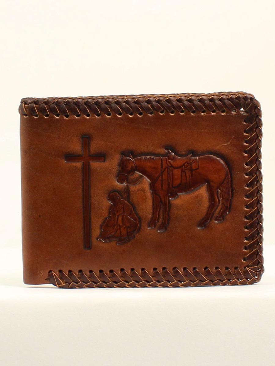 Leather Wallet with Cowboy Prayer Motif by Nocona N5413908