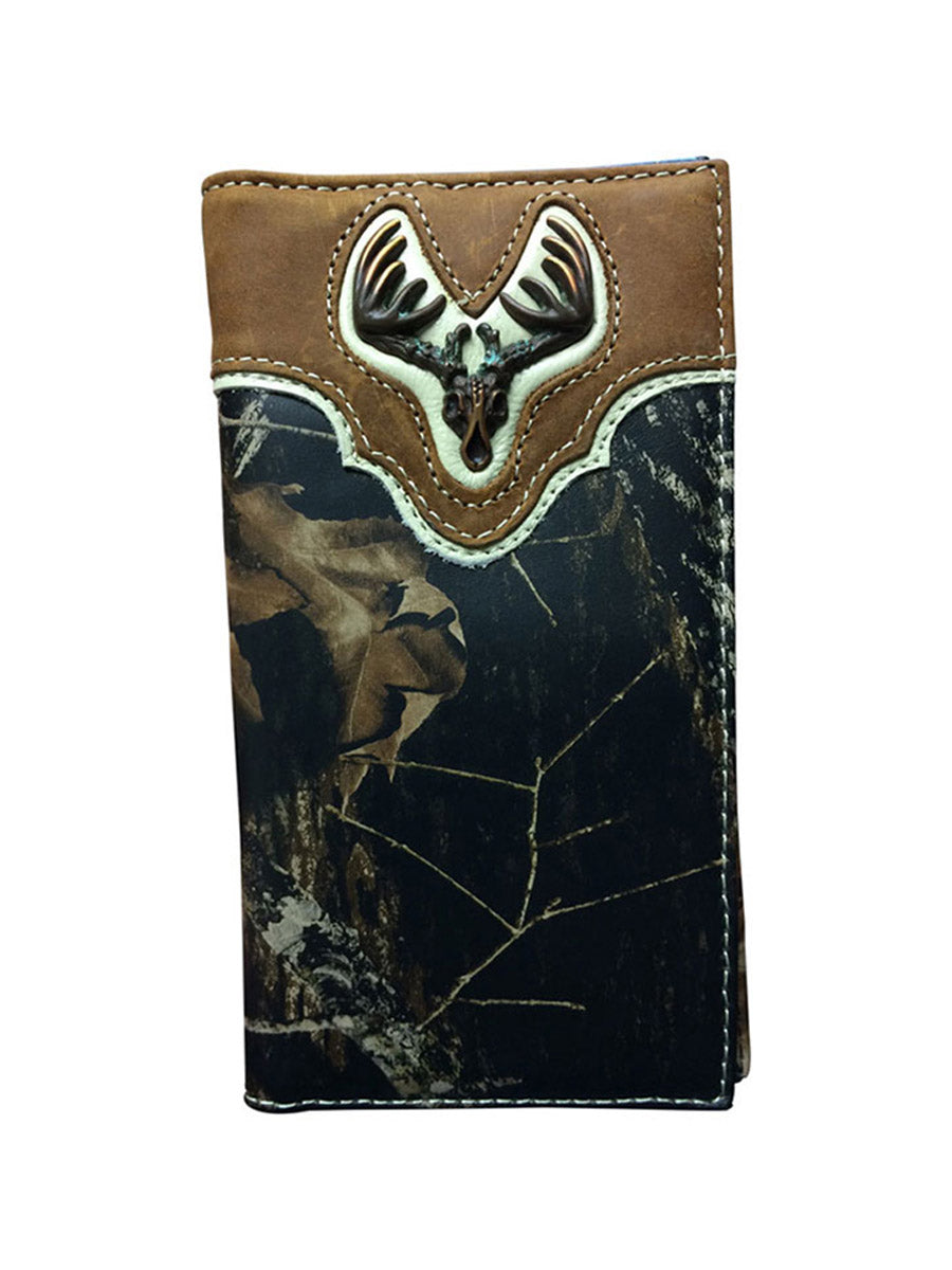Nocona N54318222 Camouflage Rodeo Wallet with Deer Skull