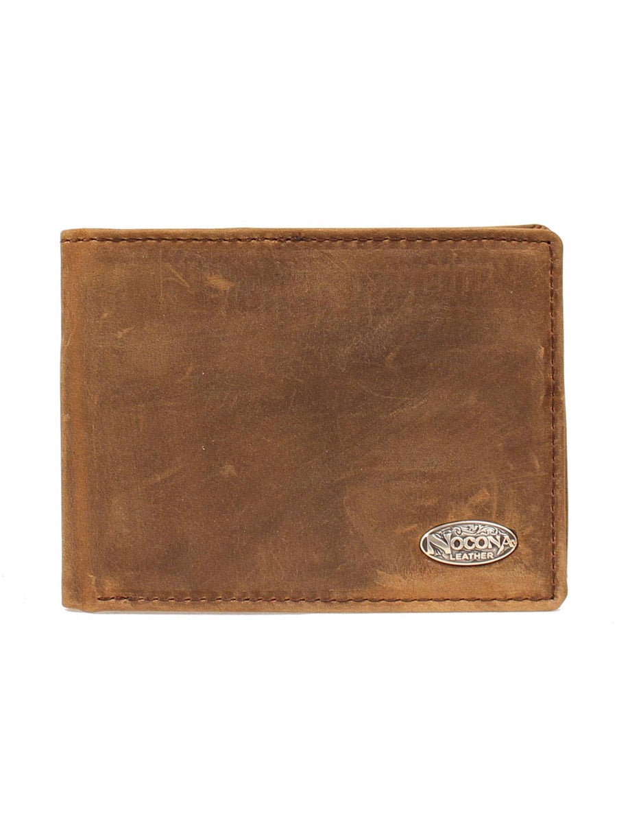 Nocona N5480644 Signature Bi-fold Wallet in Distressed Medium Brown