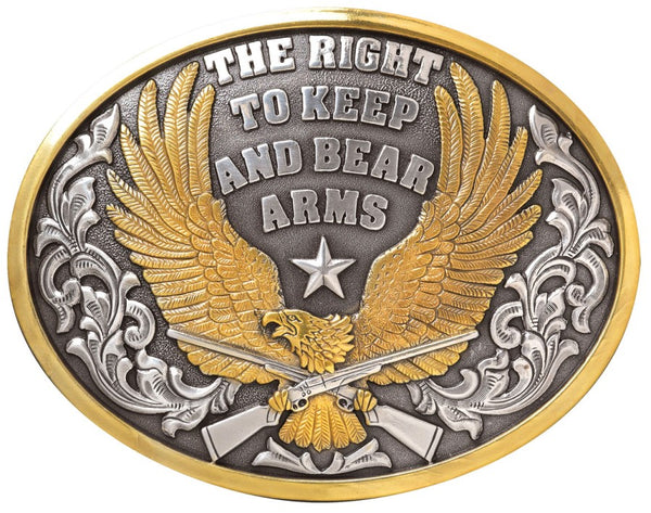 M&F 37117 Eagle Right To Bear Arms Belt Buckle