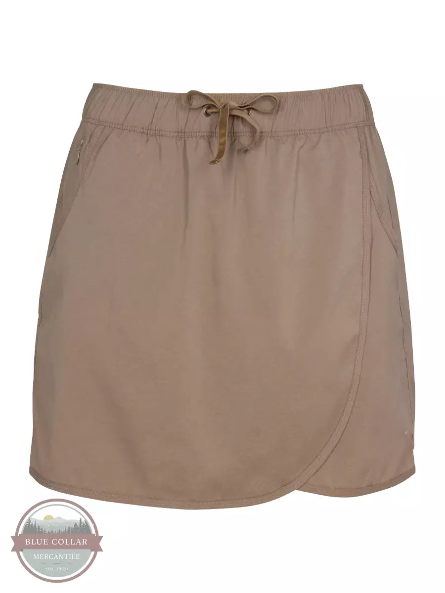 North River NRL3034-KHAKI Print Stretch Woven Skort with Cellphone Pocket in Khaki Front View