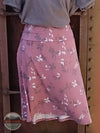 North River NRL3036-MAUVE Print Jersey Knit Skirt in a Mauve Flower Print Front Detail