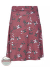 North River NRL3036-MAUVE Print Jersey Knit Skirt in a Mauve Flower Print Front View 3